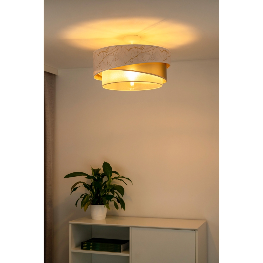 Duolla - Plafonski luster KOBO 1xE27/15W/230V prečnik 45 cm bela/zlatna