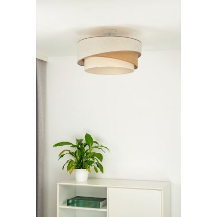 Duolla - Plafonski luster KOBO 1xE27/15W/230V prečnik 45 cm bež/braon/bela