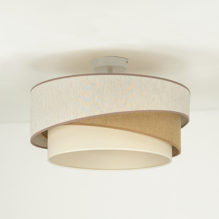Duolla - Plafonski luster KOBO 1xE27/15W/230V prečnik 45 cm bež/braon/bela