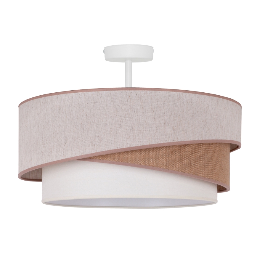 Duolla - Plafonski luster KOBO 1xE27/15W/230V prečnik 45 cm bež/braon/bela