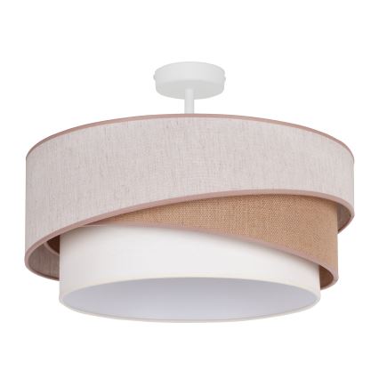Duolla - Plafonski luster KOBO 1xE27/15W/230V prečnik 45 cm bež/braon/bela