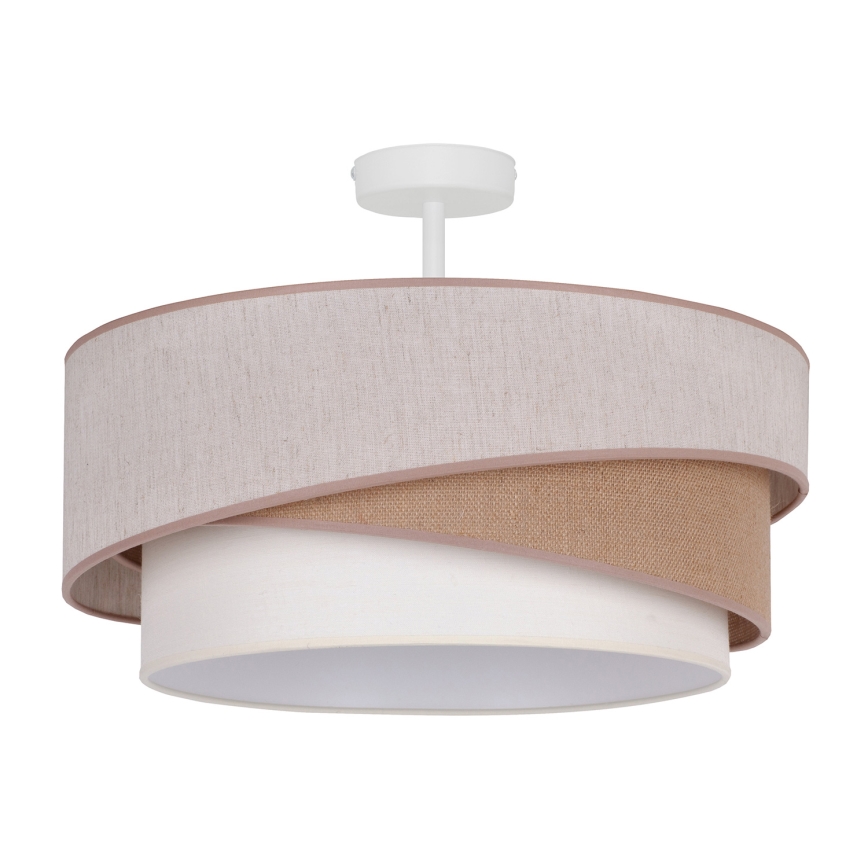 Duolla - Plafonski luster KOBO 1xE27/15W/230V prečnik 45 cm bež/braon/bela