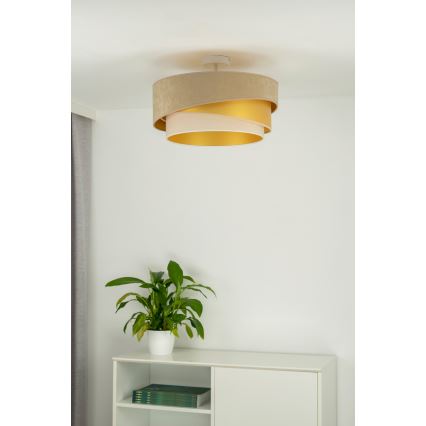 Duolla - Plafonski luster KOBO 1xE27/15W/230V prečnik 45 cm bež/zlatna/krem
