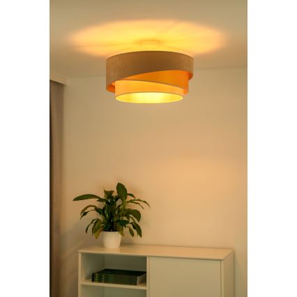 Duolla - Plafonski luster KOBO 1xE27/15W/230V prečnik 45 cm bež/zlatna/krem