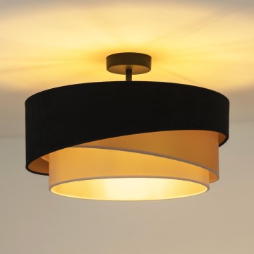 Duolla - Plafonski luster KOBO 1xE27/15W/230V prečnik 45 cm crna/zlatna/krem