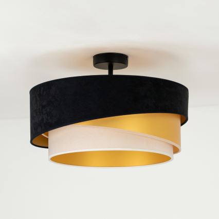 Duolla - Plafonski luster KOBO 1xE27/15W/230V prečnik 45 cm crna/zlatna/krem