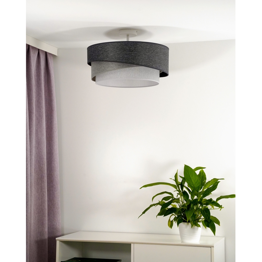 Duolla - Plafonski luster KOBO 1xE27/15W/230V prečnik 45 cm siva/bela