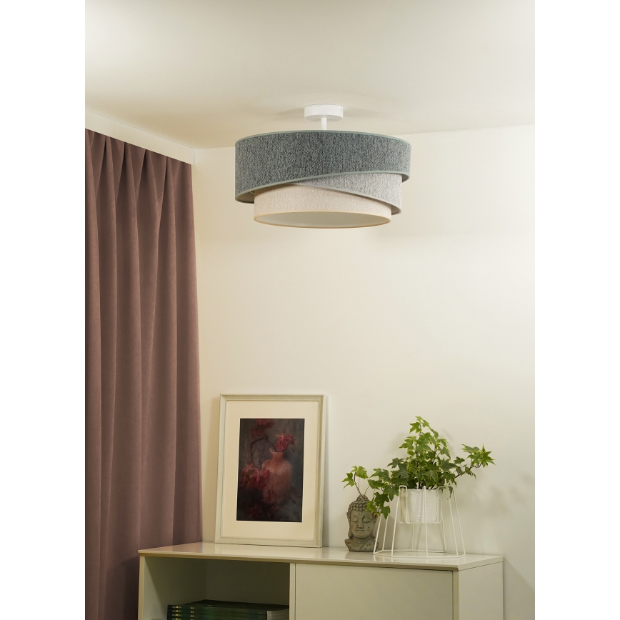 Duolla - Plafonski luster KOBO ECO RECYCLING 1xE27/15W/230V prečnik 45 cm zelena/siva/krem