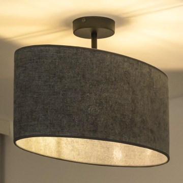 Duolla - Plafonski luster OVAL 1xE27/15W/230V siva