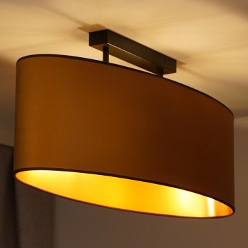 Duolla - Plafonski luster OVAL VEGAN 2xE27/15W/230V braon