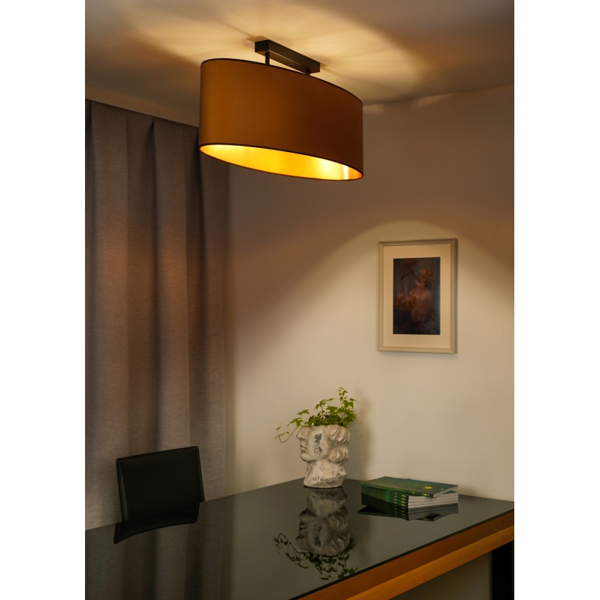 Duolla - Plafonski luster OVAL VEGAN 2xE27/15W/230V braon