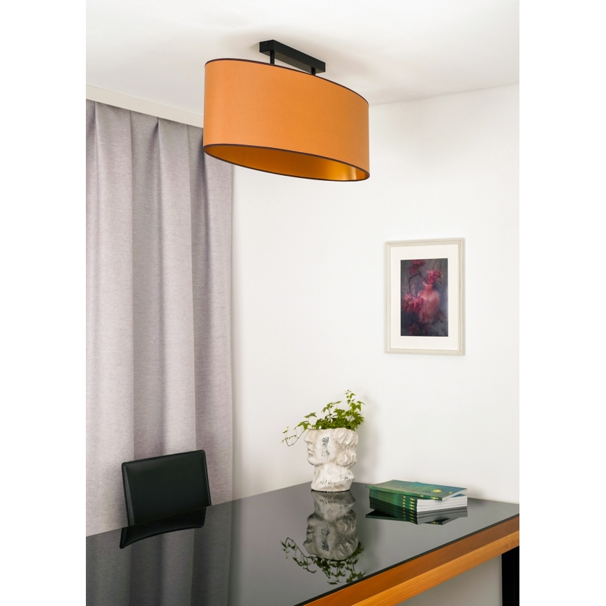 Duolla - Plafonski luster OVAL VEGAN 2xE27/15W/230V braon
