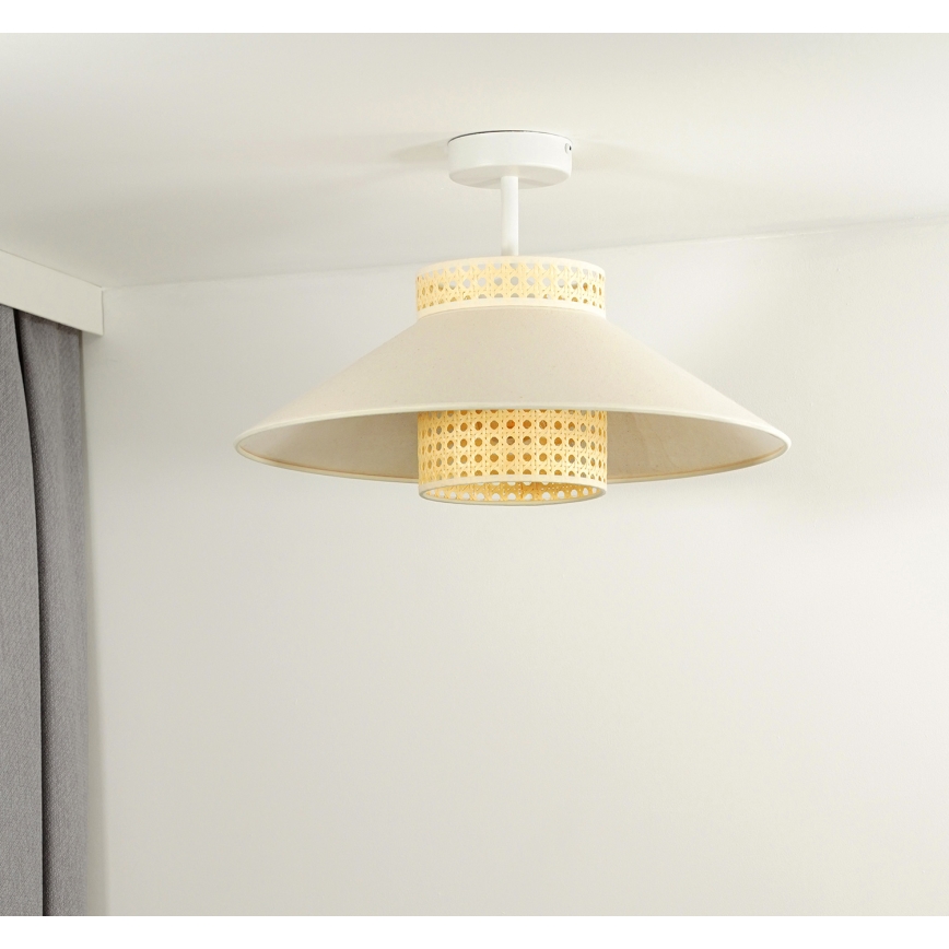 Duolla - Plafonski luster RIO RATTAN 1xE27/15W/230V prečnik 45 cm bež/ratan