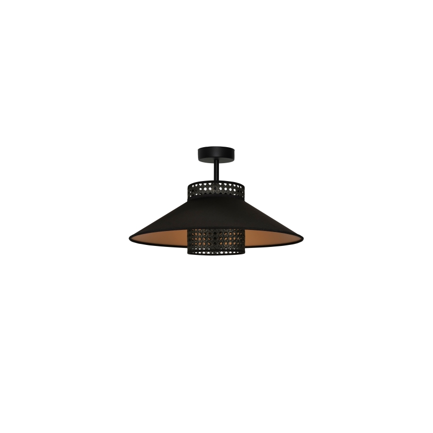 Duolla - Plafonski luster RIO RATTAN 1xE27/15W/230V prečnik 45 cm crna/zlatna
