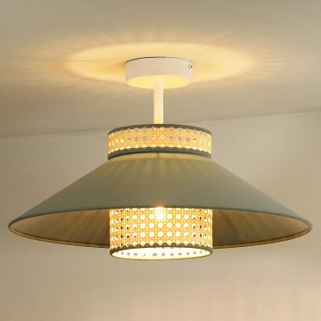 Duolla - Plafonski luster RIO RATTAN 1xE27/15W/230V prečnik 45 cm zelena/ratan