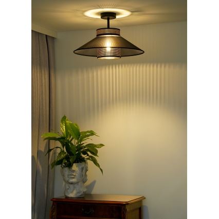 Duolla - Plafonski luster RIO SHINY 1xE27/15W/230V prečnik 45 cm crna/bakrena