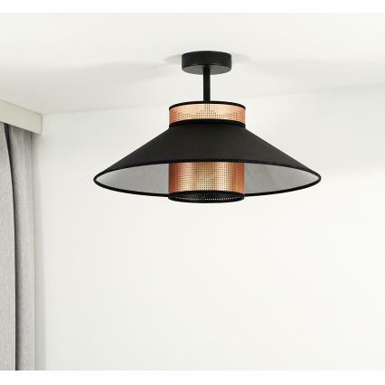 Duolla - Plafonski luster RIO SHINY 1xE27/15W/230V prečnik 45 cm crna/bakrena