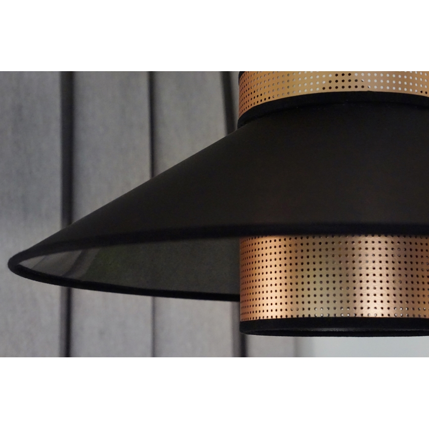 Duolla - Plafonski luster RIO SHINY 1xE27/15W/230V prečnik 45 cm crna/bakrena