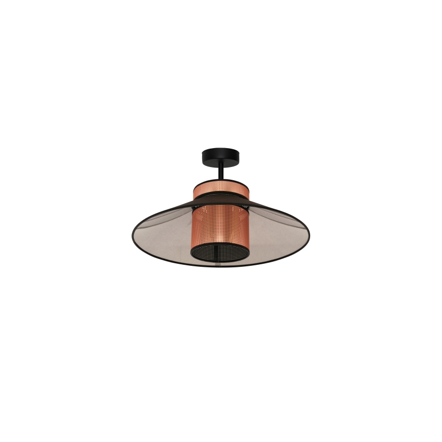 Duolla - Plafonski luster RIO SHINY 1xE27/15W/230V prečnik 45 cm crna/bakrena