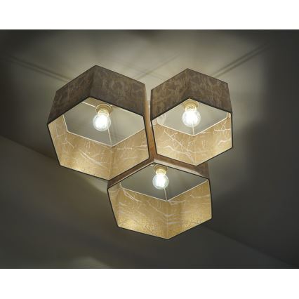 Duolla - Plafonski luster ROLLER TRIO HEX 3xE27/15W/230V beli/zlatni