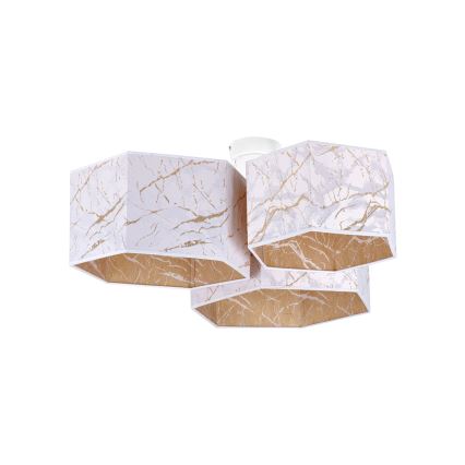 Duolla - Plafonski luster ROLLER TRIO HEX 3xE27/15W/230V beli/zlatni