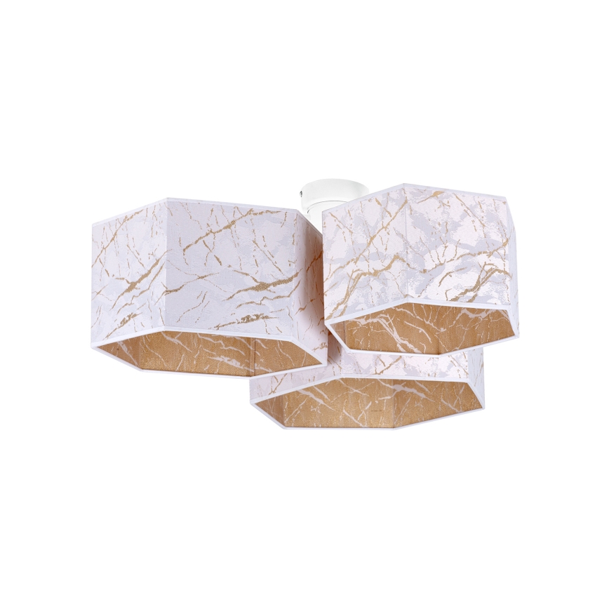 Duolla - Plafonski luster ROLLER TRIO HEX 3xE27/15W/230V beli/zlatni