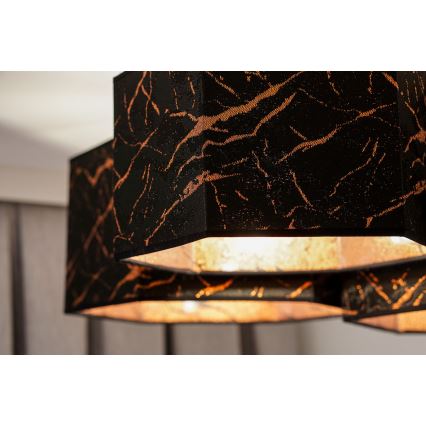 Duolla - Plafonski luster ROLLER TRIO HEX 3xE27/15W/230V crna/bakrena