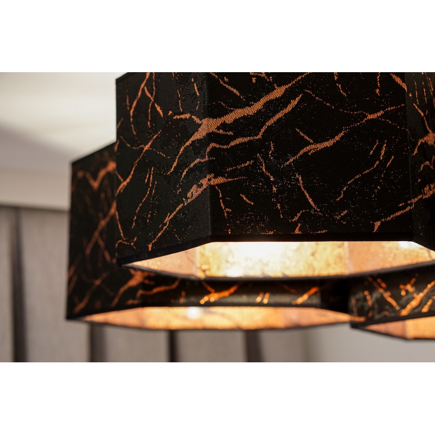 Duolla - Plafonski luster ROLLER TRIO HEX 3xE27/15W/230V crna/bakrena