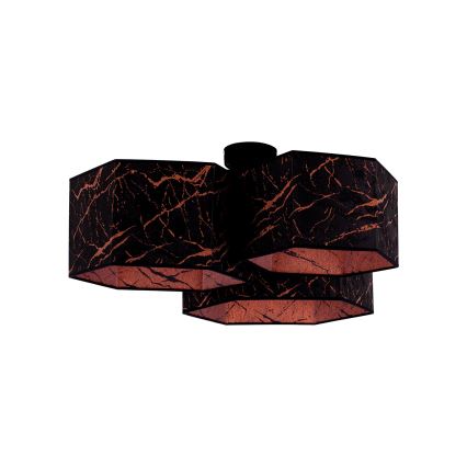 Duolla - Plafonski luster ROLLER TRIO HEX 3xE27/15W/230V crna/bakrena