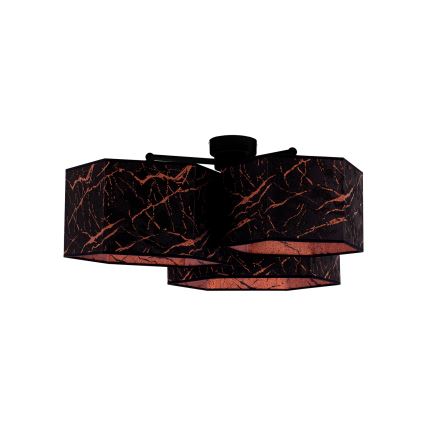 Duolla - Plafonski luster ROLLER TRIO HEX 3xE27/15W/230V crna/bakrena