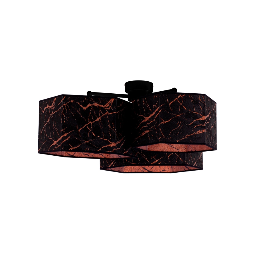 Duolla - Plafonski luster ROLLER TRIO HEX 3xE27/15W/230V crna/bakrena