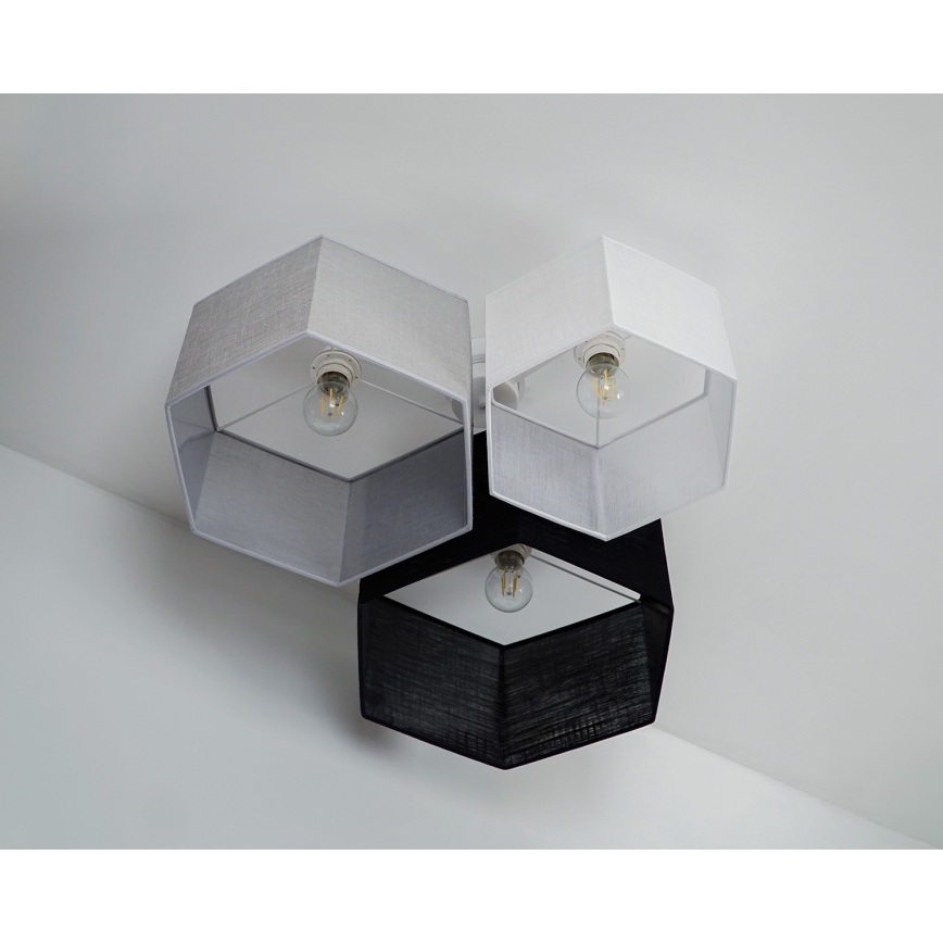 Duolla - Plafonski luster ROLLER TRIO HEX 3xE27/15W/230V crna/siva/bela