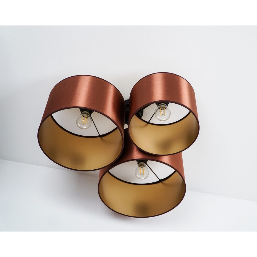 Duolla - Plafonski luster ROLLER TRIO SHINY 3xE27/15W/230V u boji bakra/zlata