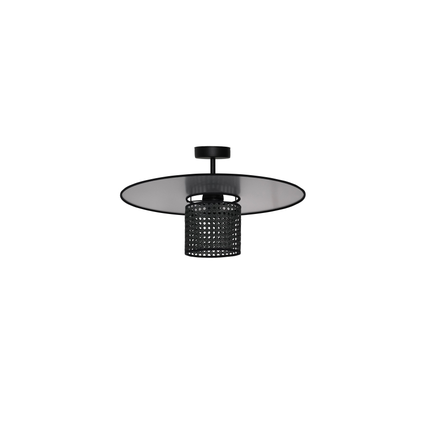 Duolla - Plafonski luster TOKYO RATTAN 1xE27/15W/230V, prečnik 50 cm, crna/srebrna