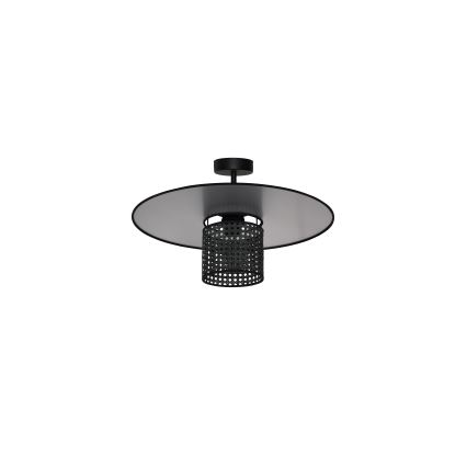 Duolla - Plafonski luster TOKYO RATTAN 1xE27/15W/230V, prečnik 50 cm, crna/srebrna
