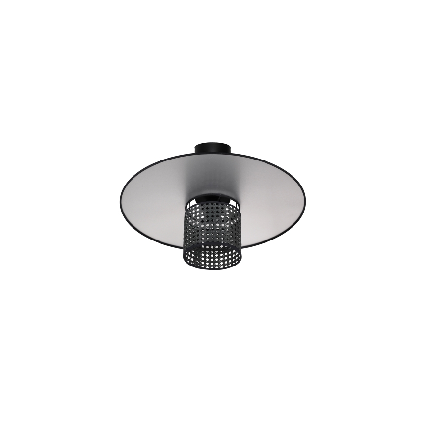 Duolla - Plafonski luster TOKYO RATTAN 1xE27/15W/230V, prečnik 50 cm, crna/srebrna