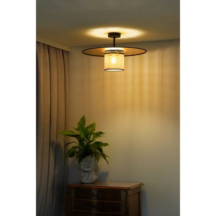 Duolla - Plafonski luster TOKYO RATTAN 1xE27/15W/230V prečnik 50 cm zlatna/ratan