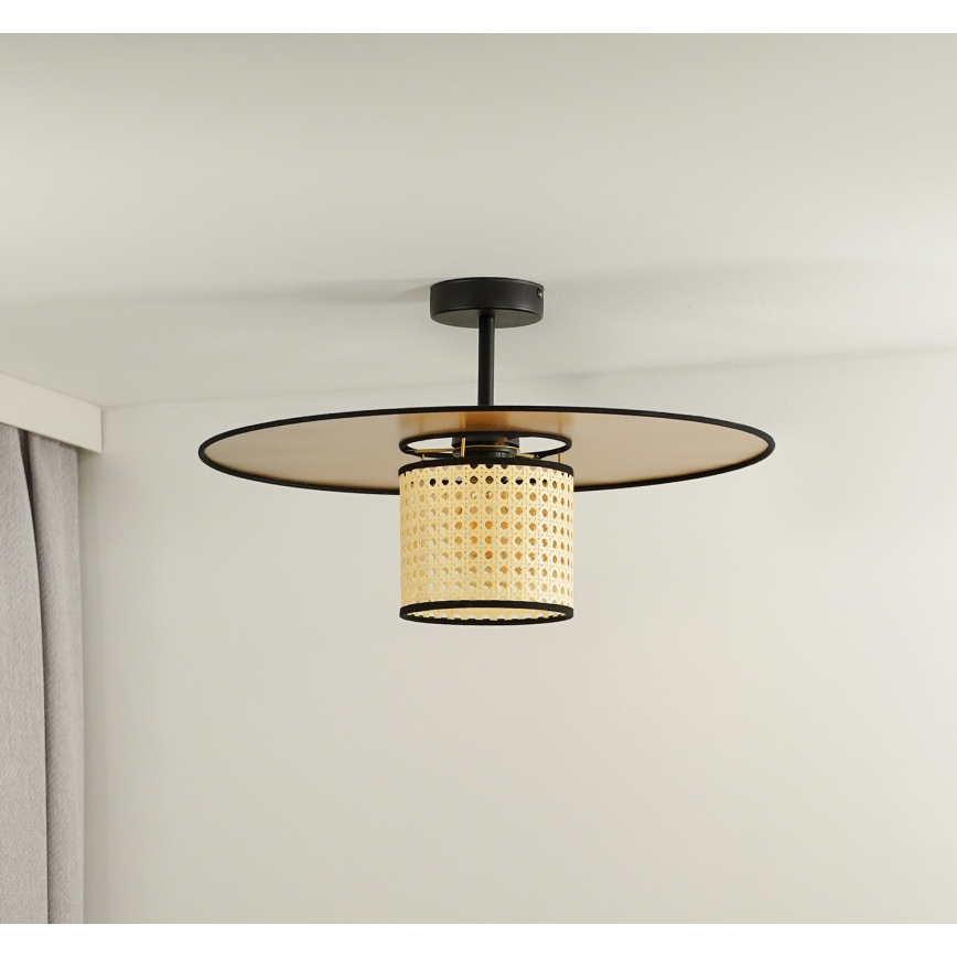 Duolla - Plafonski luster TOKYO RATTAN 1xE27/15W/230V prečnik 50 cm zlatna/ratan
