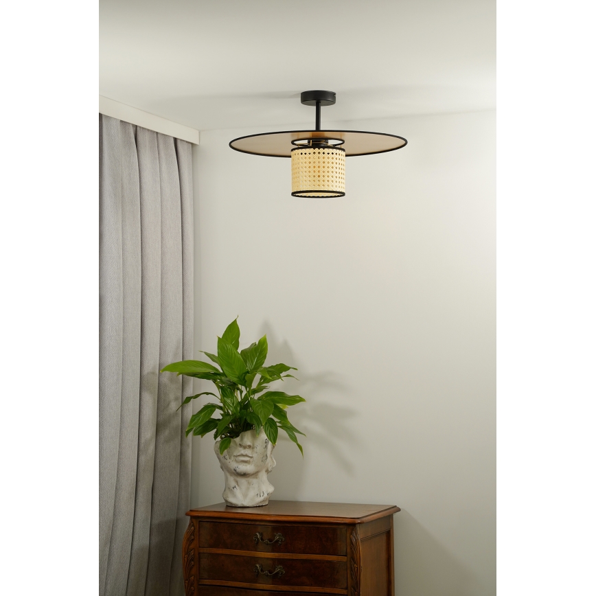 Duolla - Plafonski luster TOKYO RATTAN 1xE27/15W/230V prečnik 50 cm zlatna/ratan