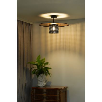 Duolla - Plafonski luster TOKYO RATTAN 1xE27/15W/230V Ø 50 cm zlatna/crna