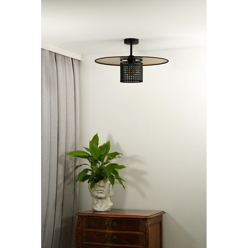 Duolla - Plafonski luster TOKYO RATTAN 1xE27/15W/230V Ø 50 cm zlatna/crna