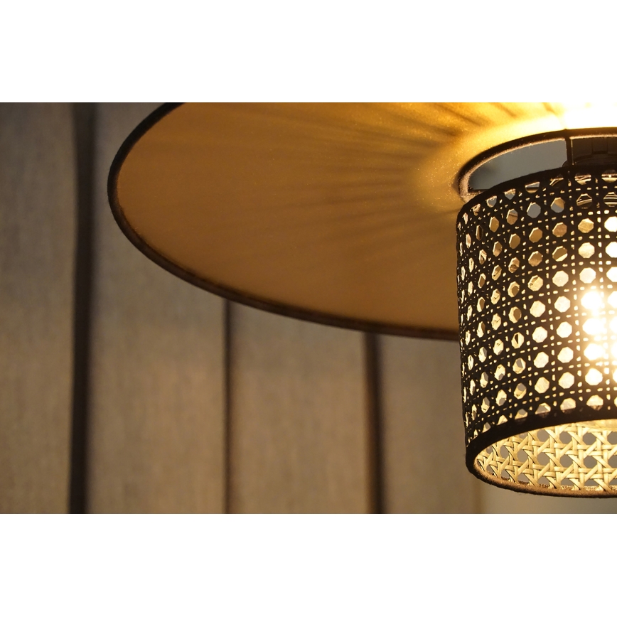 Duolla - Plafonski luster TOKYO RATTAN 1xE27/15W/230V Ø 50 cm zlatna/crna