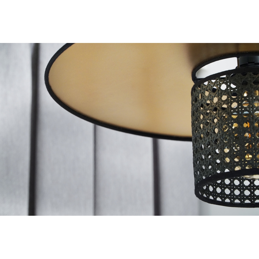 Duolla - Plafonski luster TOKYO RATTAN 1xE27/15W/230V Ø 50 cm zlatna/crna