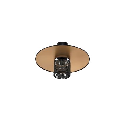 Duolla - Plafonski luster TOKYO RATTAN 1xE27/15W/230V Ø 50 cm zlatna/crna