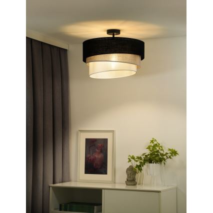 Duolla - plafonski luster TRIO 1xE27/15W/230V prečnik 45 cm crna/siva/bela