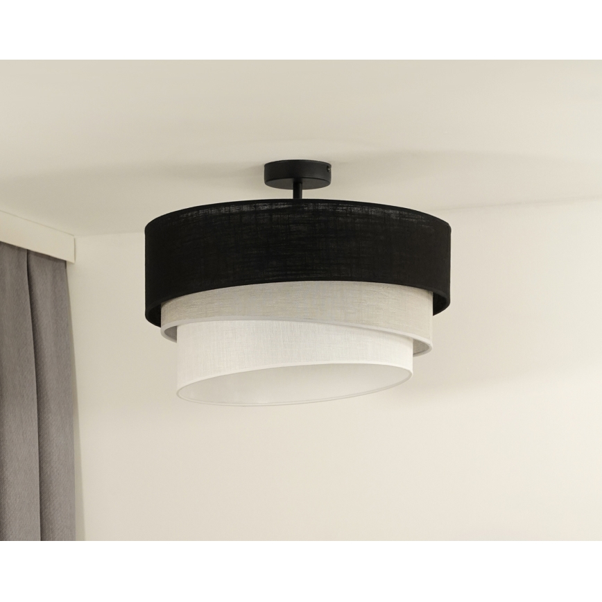 Duolla - plafonski luster TRIO 1xE27/15W/230V prečnik 45 cm crna/siva/bela