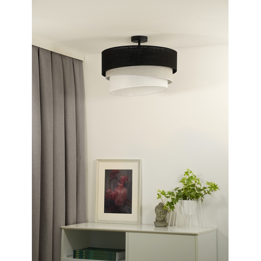 Duolla - plafonski luster TRIO 1xE27/15W/230V prečnik 45 cm crna/siva/bela
