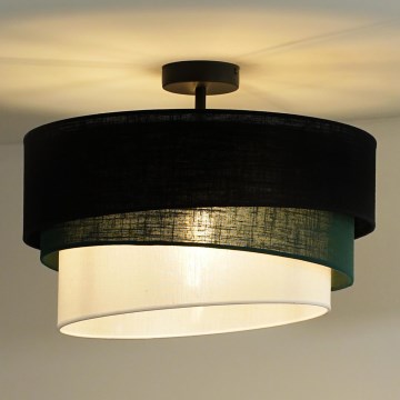Duolla - Plafonski luster TRIO 1xE27/15W/230V prečnik 45 cm crna/zelena/bela