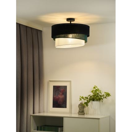 Duolla - Plafonski luster TRIO 1xE27/15W/230V prečnik 45 cm crna/zelena/bela