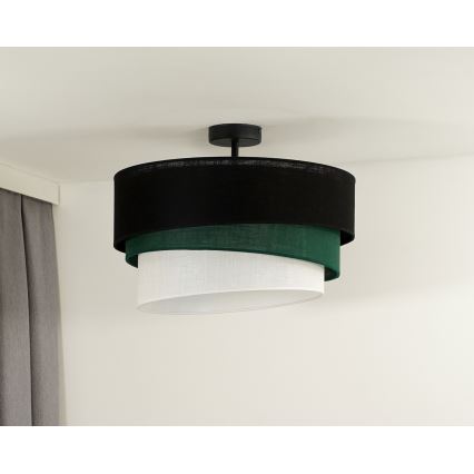 Duolla - Plafonski luster TRIO 1xE27/15W/230V prečnik 45 cm crna/zelena/bela
